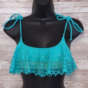 Victoria Secret Pink Laser Cut Flounce Bikini Top